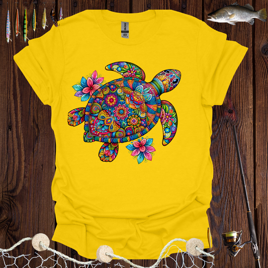 Rainbow Flower Turtle T-Shirt