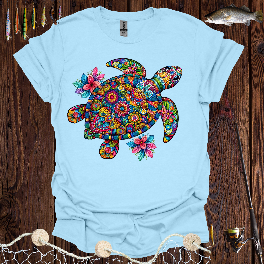 Rainbow Flower Turtle T-Shirt