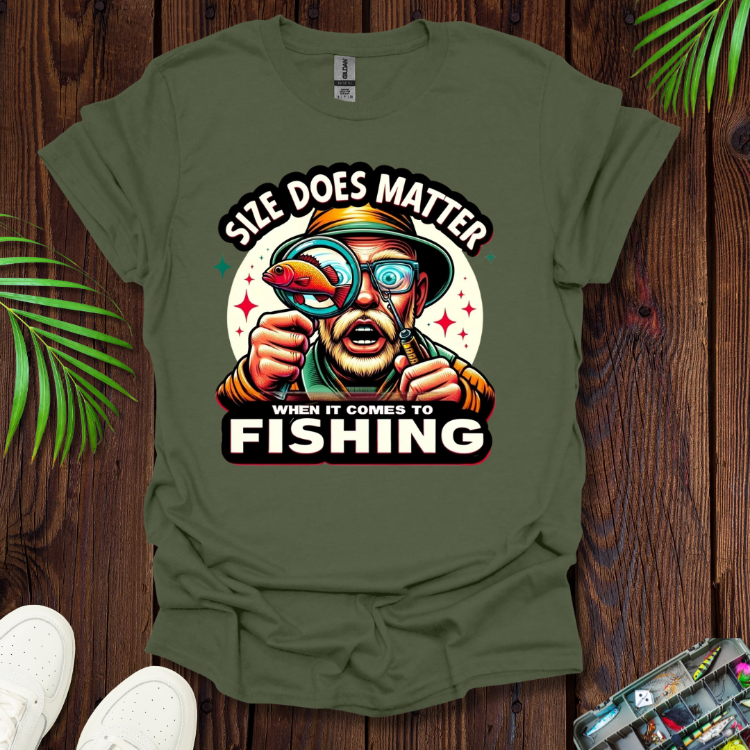 Size Does Matter When It Comes To Fishing T-Shirt