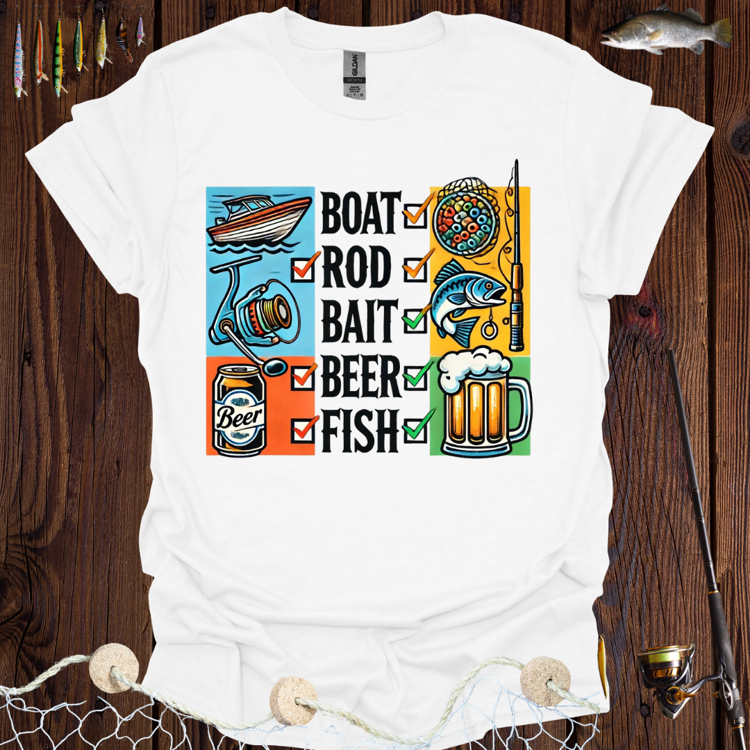 Boat  Rod Bait Beer Fish T-Shirt