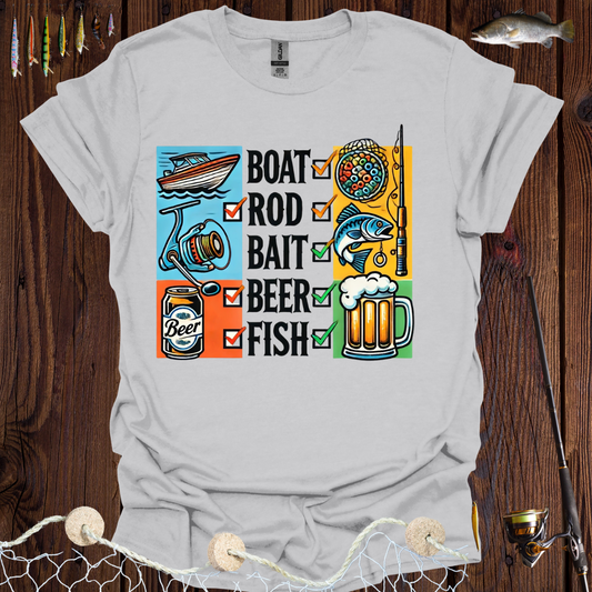 Boat  Rod Bait Beer Fish T-Shirt