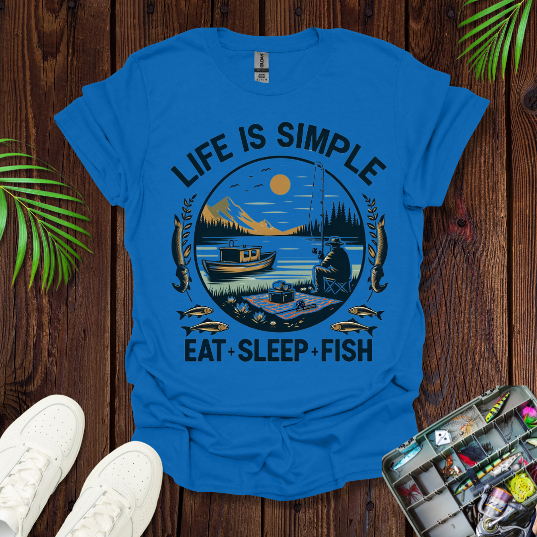 Life Is Simple Eat Sleep Fish T-Shirt